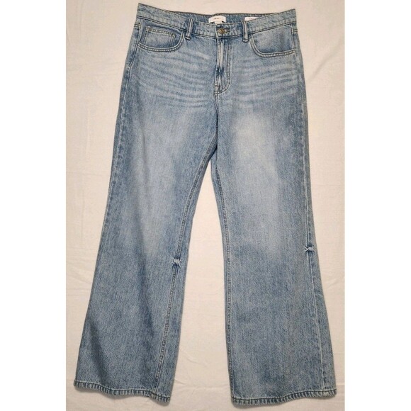 Forever 21 Baggy Flare Wide Leg Skater Jeans 30 Light Wash Denim 100% Cotton - Picture 2 of 12